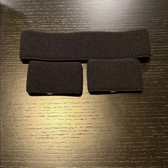 Louis Vuitton Black Headband and Wristbands Set
